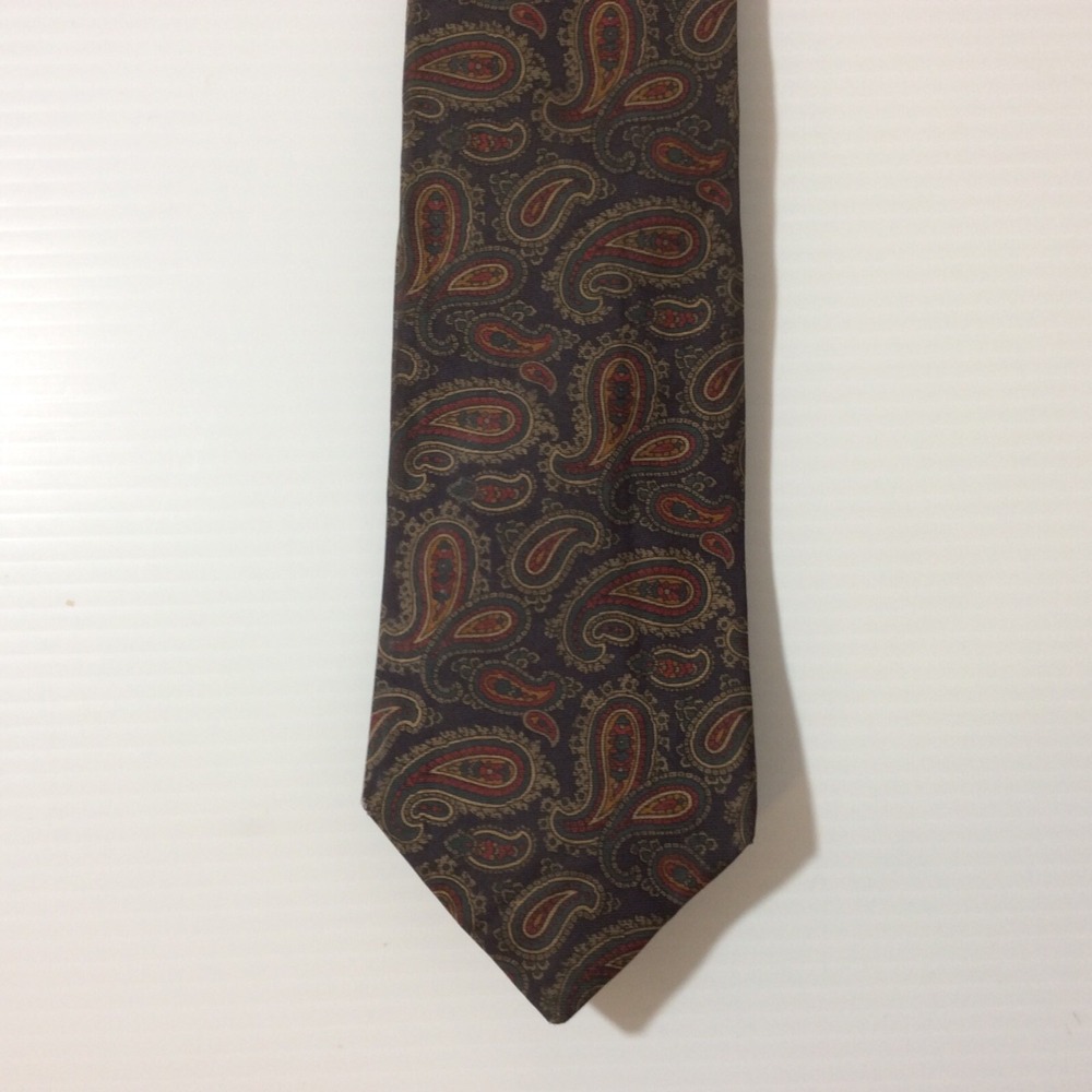 Hathaway MENS TIE NECKTIE 3.5  in  USA All Silk Black Brown Burgundy Blue Gold - Picture 2 of 12